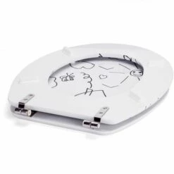 MSV Abattant WC MDF JARDIN D'ENFANTS Noir & Blanc - Charnières Inox - Noir -Promos MSV Magasin 29458557 3