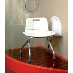MSV Siège De Douche Pliable Avec Dossier - Max 100kg - Blanc -Promos MSV Magasin 29458559 3