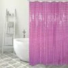 MSV Rideau De Douche PVC 180x200cm Violet - Anneaux Inclus - Violet