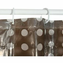 MSV Rideau De Douche PVC 180x200cm Marron - Anneaux Inclus - Marron -Promos MSV Magasin 29458573 3