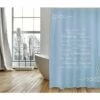 MSV Rideau De Douche Polyester GRASSE 180x200cm QUALITÉ PRMIUM Bleu - Anneaux Inclus - Bleu