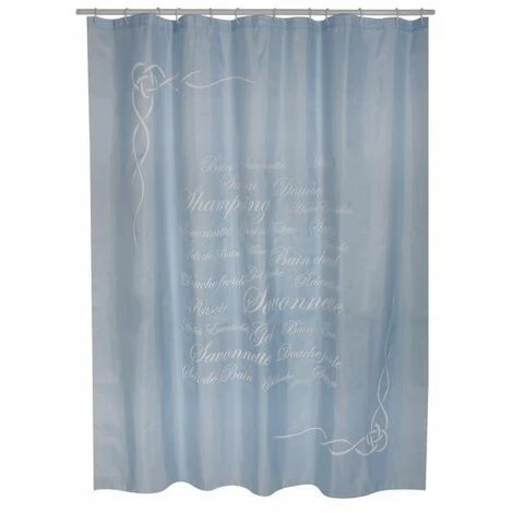 MSV Rideau De Douche Polyester GRASSE 180x200cm QUALITÉ PRMIUM Bleu - Anneaux Inclus - Bleu 2 MSV Rideau De Douche Polyester GRASSE 180x200cm QUALITÉ PRMIUM Bleu - Anneaux Inclus - Bleu – Image 2