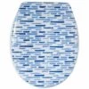 MSV Abattant WC Thermo Dur LOFT Bleu & Blanc - Charnières PS - Bleu