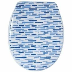 MSV Abattant WC Thermo Dur LOFT Bleu & Blanc - Charnières PS - Bleu