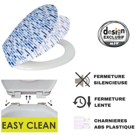 MSV Abattant WC Thermo Dur LOFT Bleu & Blanc - Charnières PS - Bleu 2 MSV Abattant WC Thermo Dur LOFT Bleu & Blanc - Charnières PS - Bleu – Image 2