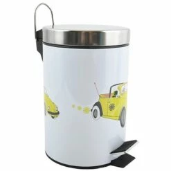 MSV Poubelle à Pédale Inox 3L Cox 70's - Jaune