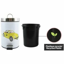 MSV Poubelle à Pédale Inox 3L Cox 70's - Jaune 7 MSV Poubelle à Pédale Inox 3L Cox 70's - Jaune -Promos MSV Magasin 29458626 3