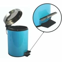 MSV Poubelle à Pédale Inox 5L Bleu - Bleu -Promos MSV Magasin 29458630 4