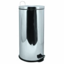 MSV Poubelle à Pédale Inox Miroir 30L Inox - Gris