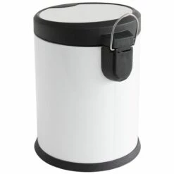 MSV Poubelle à Pédale Inox 5L Blanc - Blanc -Promos MSV Magasin 29458638 4