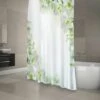 MSV Rideau De Douche Polyester SOFAIA 180x200cm Motifs Fleurs Blanc - Anneaux Inclus - Blanc