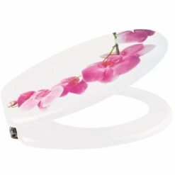 MSV Abattant WC MDF LANYU Blanc - Charnières Inox - Rose -Promos MSV Magasin 29458657 3