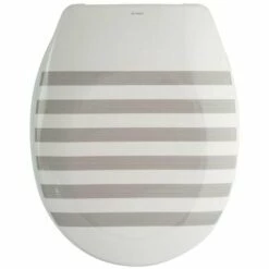 MSV Abattant WC Thermo Dur SEAUVILLE Gris & Blanc - Charnières PS - Gris