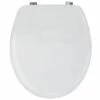 MSV Abattant WC MDF Finition Brillante Blanc - Charnières Inox - Blanc
