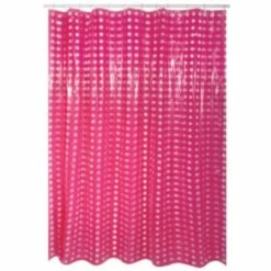 MSV Rideau De Douche PVC 180x200cm Rose - Anneaux Inclus - Rose -Promos MSV Magasin 29458662 3