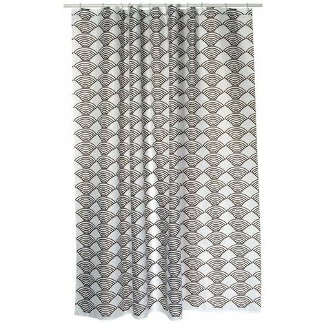 MSV Rideau De Douche Polyester BENTO 180x200cm QUALITÉ PREMIUM Marron - Anneaux Inclus - Marron 2 MSV Rideau De Douche Polyester BENTO 180x200cm QUALITÉ PREMIUM Marron - Anneaux Inclus - Marron – Image 2