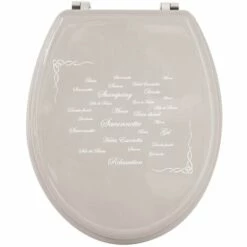 MSV Abattant WC MDF GRASSE Taupe - Charnières Inox - Taupe