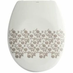 MSV Abattant WC Thermo Dur IKEBANA Marron & Blanc - Charnières PS