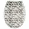 MSV Abattant WC Thermo Dur LOFT Gris & Blanc - Charnières PS - Gris