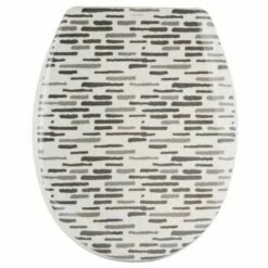 MSV Abattant WC Thermo Dur LOFT Gris & Blanc - Charnières PS - Gris