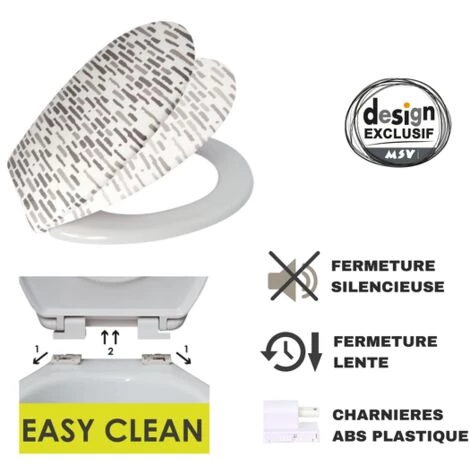 MSV Abattant WC Thermo Dur LOFT Gris & Blanc - Charnières PS - Gris 2 MSV Abattant WC Thermo Dur LOFT Gris & Blanc - Charnières PS - Gris – Image 2
