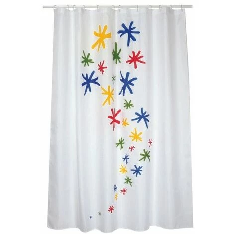 MSV Rideau De Douche Polyester ORION 180x200cm QUALITÉ PREMIUM Multicolor - Anneaux Inclus - Multicolor 2 MSV Rideau De Douche Polyester ORION 180x200cm QUALITÉ PREMIUM Multicolor - Anneaux Inclus - Multicolor – Image 2