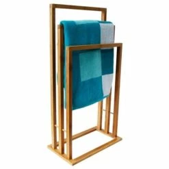 MSV Porte Serviettes Bambou 3 Barres Bambou - Marron