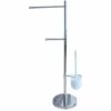 MSV Porte Serviettes Double Acier Chrome + Brose Wc - Chromé
