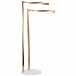 MSV Porte Serviettes Double Inox Finition Cuivrée - Cuivré