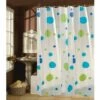 MSV Rideau De Douche Plastique PVA 180x200cm Motifs Bleu & Vert - Anneaux Inclus - Bleu