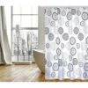 MSV Rideau De Douche Polyester DOTS 180x200cm QUALITÉ PREMIUM Gris - Anneaux Inclus - Gris
