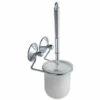 MSV Brosse Wc Avec Support Mural Acier Supers Ventouses Chromé - Chromé