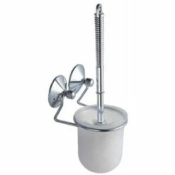 MSV Brosse Wc Avec Support Mural Acier Supers Ventouses Chromé - Chromé