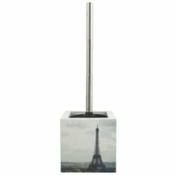 MSV Brosse Wc Avec Support MDF & Inox Tour Eiffel - Gris