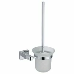 MSV Brosse Wc Avec Support à Fixer Laiton Chromé Bari - Transparent