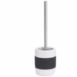 MSV Brosse Wc Avec Support Céramique MOOREA Noir - Noir