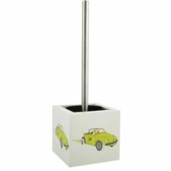 MSV Brosse Wc Avec Support MDF & Acier Inox Carré Cox 70' - Blanc