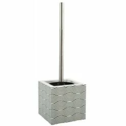 MSV Brosse Wc Avec Support MDF & Acier Inox WAVE Gris - Gris
