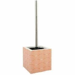 MSV Brosse Wc Avec Support MDF & Acier Inox WAVE Orange - Orange