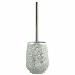 MSV Brosse Wc Avec Support Polyrésine SCARLETT Argent - Argent