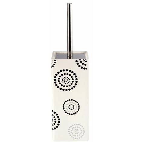 MSV Brosse Wc Avec Support Céramique DOTS à Motifs - Blanc 1 MSV Brosse Wc Avec Support Céramique DOTS à Motifs - Blanc