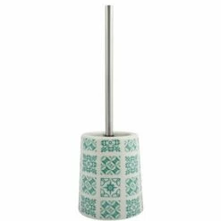 MSV Brosse Wc Avec Support Céramique SINTRA Turquoise - Bleu
