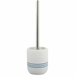 MSV Brosse Wc Avec Support Polyresine PACCO Blanc & Bleu - Blanc