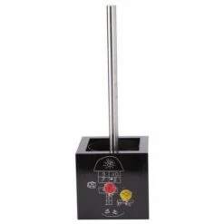 MSV Brosse Wc Avec Support MDF & Inox Marelle Noir - Noir