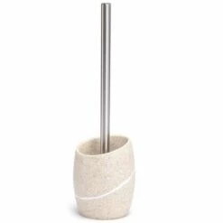 MSV Brosse Wc Avec Support Polyresine MALUA - Beige