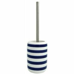 MSV Brosse Wc Avec Support Céramique SEAUVILLE Bleu & Blanc - Bleu