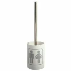 MSV Brosse Wc Avec Support Céramique HxF Blanc - Blanc