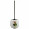 MSV Brosse Wc Avec Support Céramique JAVA LINGGA Décor Blanc - Blanc