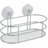 MSV Etagère Panier De Douche Ovale à Ventouses Chromé - Chromé