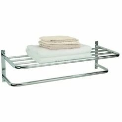 MSV Etagère & Porte Serviettes à Fixer LAKKI Chromé - Chromé